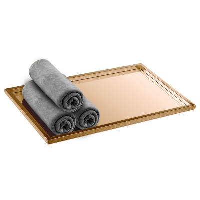 Δίσκος για Πετσέτες W30xD20xH1cm PVD Warm Bronze Polished Sanco Hotel Amenities 00136-PVD-01PL