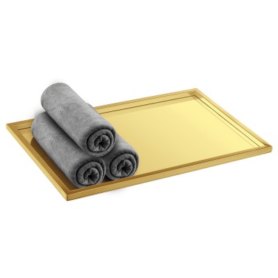 Δίσκος για Πετσέτες W30xD20xH1cm PVD Golden Brass Polished Sanco Hotel Amenities 00136-PVD-02PL