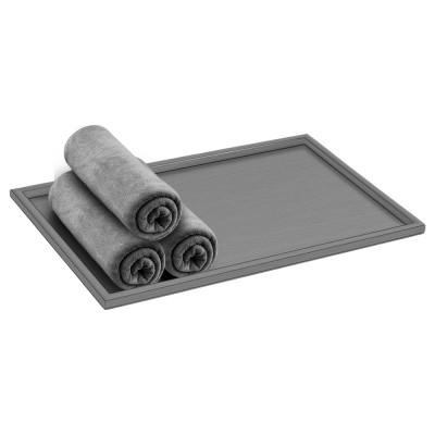 Δίσκος για Πετσέτες W30xD20xH1cm PVD Gun Metal Brushed Sanco Hotel Amenities 00136-PVD-05BR