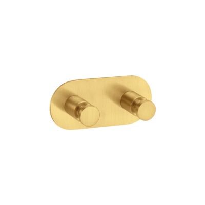 Άγκιστρο Διπλό Μπάνιου W11xD5xH5cm PVD Golden Brass Brushed Sanco Ergon 00646-PVD-02BR