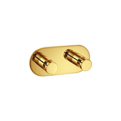 Άγκιστρο Διπλό Μπάνιου W11xD5xH5cm PVD Golden Brass Polished Sanco Ergon 00646-PVD-02PL
