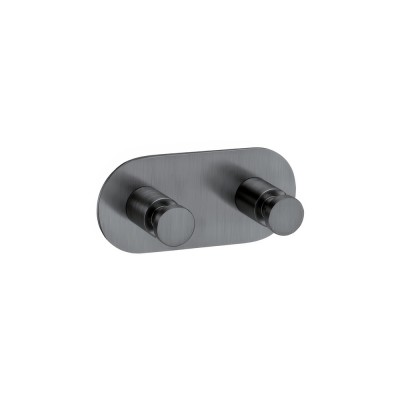 Άγκιστρο Διπλό Μπάνιου W11xD5xH5cm PVD Gun Metal Brushed Sanco Ergon 00646-PVD-05BR