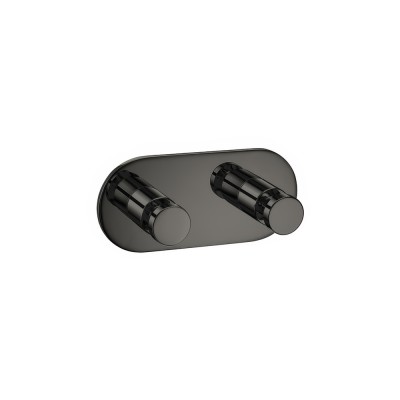 Άγκιστρο Διπλό Μπάνιου W11xD5xH5cm PVD Gun Metal Polished Sanco Ergon 00646-PVD-05PL