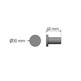Άγκιστρο Μονό Ø3xD4cm White Mat Sanco Bath Robe Hook & Door Stop 00671-M101