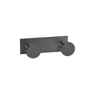 Άγκιστρο Διπλό Μπάνιου W8.5xD3.5xH3.5cm Graphite Dark Sanco Bath Robe Hook & Door Stop 00682-122