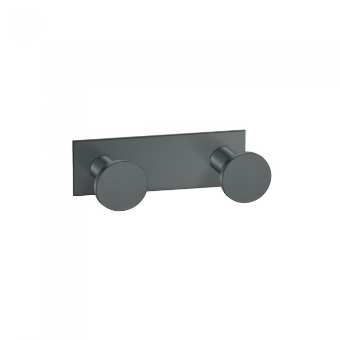 Άγκιστρο Διπλό Μπάνιου W8.5xD3.5xH3.5cm Anthracite Grained Sanco Bath Robe Hook & Door Stop 00682-M118