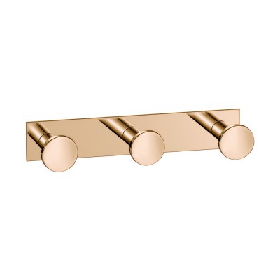 Άγκιστρο Τριπλό Μπάνιου W13xD3.5xH3.5cm PVD Warm Bronze Polished Sanco Bath Robe Hook & Door Stop 00683-PVD-01PL