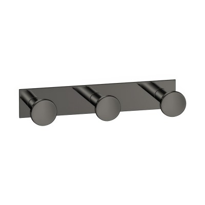 Άγκιστρο Τριπλό Μπάνιου W13xD3.5xH3.5cm PVD Gun Metal Polished Sanco Bath Robe Hook & Door Stop 00683-PVD-05PL