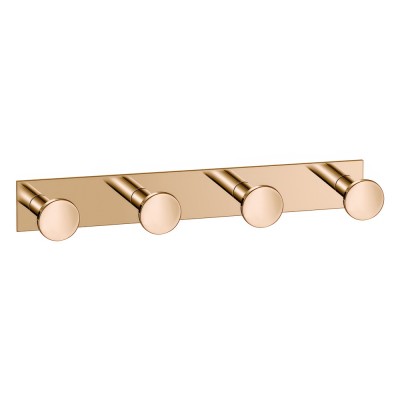 Άγκιστρο Τετραπλό Μπάνιου W18xD3.5xH3.5cm PVD Warm Bronze Polished Sanco Bath Robe Hook & Door Stop 00684-PVD-01PL