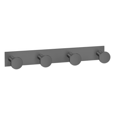 Άγκιστρο Τετραπλό Μπάνιου W18xD3.5xH3.5cm PVD Gun Metal Brushed Sanco Bath Robe Hook & Door Stop 00684-PVD-05BR