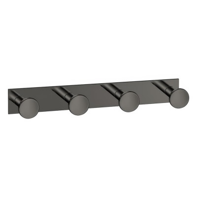 Άγκιστρο Τετραπλό Μπάνιου W18xD3.5xH3.5cm PVD Gun Metal Polished Sanco Bath Robe Hook & Door Stop 00684-PVD-05PL
