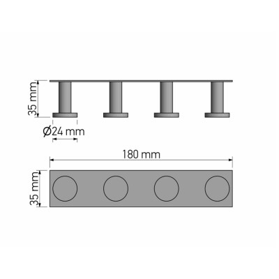 Άγκιστρο Τετραπλό Μπάνιου W18xD3.5xH3.5cm Bronze Mat Sanco Bath Robe Hook & Door Stop 00684-M25