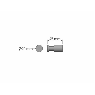 Άγκιστρο Μονό Μπάνιου Ø2xD4.5cm Black Mat Sanco Ergon 00690-M116
