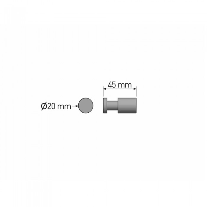 Άγκιστρο Μονό Μπάνιου Ø2xD4.5cm White Mat Sanco Ergon 00690-M101