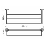 Ραφιέρα Πετσετών W60xD22xH12cm Chrome Sanco Towel racks 00911-A03