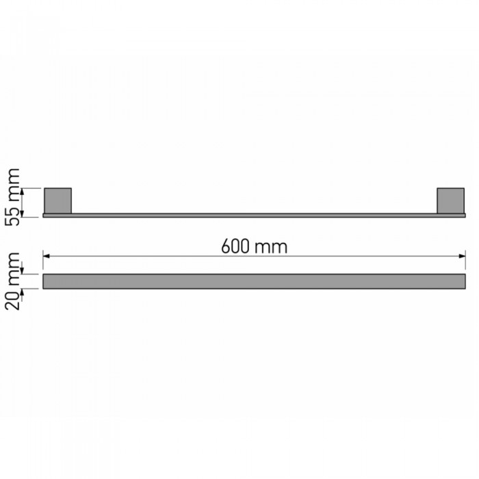 Πετσετοθήκη 60cm W60xD5.5xH2cm PVD Nickel Steel Sanco Monogram 120404-60-PVD-11BR