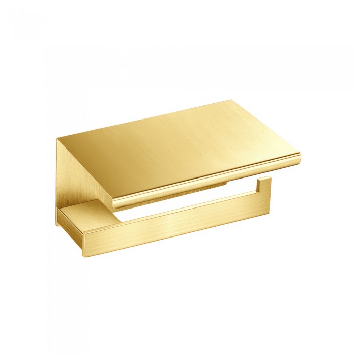 Χαρτοθήκη με καπάκι W16xD11xH9cm PVD Golden Brass Brushed Sanco Monogram 120407-PVD-02BR