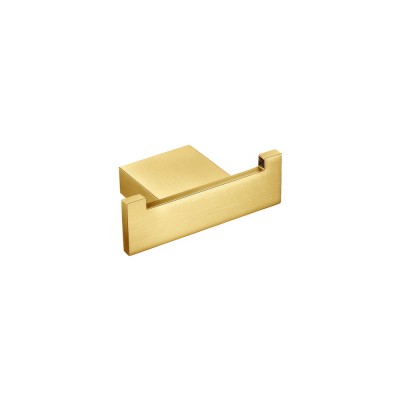 Άγκιστρο Διπλό Μπάνιου W8xD4.5xH2.5cm PVD Golden Brass Brushed Sanco Monogram 120418-PVD-02BR