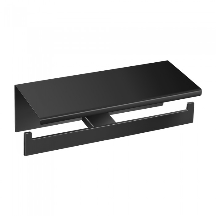 Διπλή Χαρτοθήκη με καπάκι W25xD11xH9cm Black Mat Sanco Monogram 120427-M116