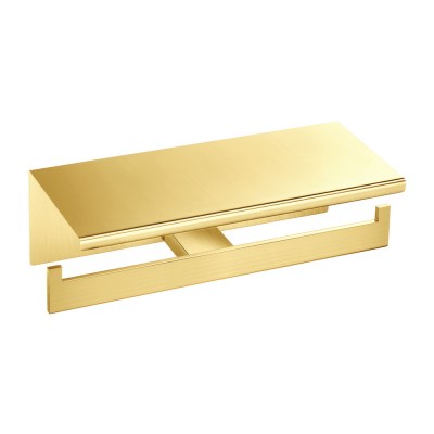 Διπλή Χαρτοθήκη με καπάκι W25xD11xH9cm PVD Golden Brass Brushed Sanco Monogram 120427-PVD-02BR