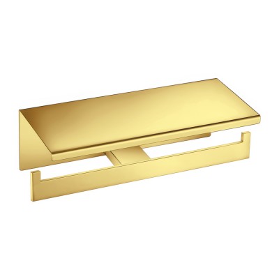 Διπλή Χαρτοθήκη με καπάκι W25xD11xH9cm PVD Golden Brass Polished Sanco Monogram 120427-PVD-02PL