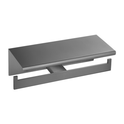 Διπλή Χαρτοθήκη με καπάκι W25xD11xH9cm PVD Gun Metal Brushed Sanco Monogram 120427-PVD-05BR