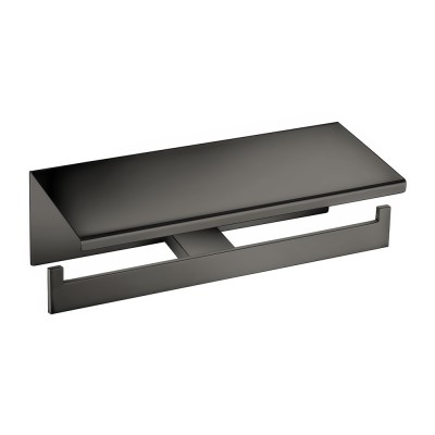 Διπλή Χαρτοθήκη με καπάκι W25xD11xH9cm PVD Gun Metal Polished Sanco Monogram 120427-PVD-05PL