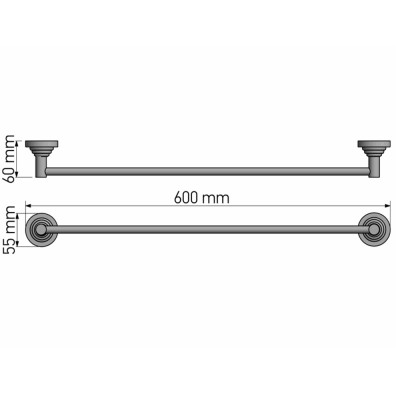 Πετσετοθήκη 60cm W60xD6xH5.5cm Chrome Sanco Vintage 120504-A03