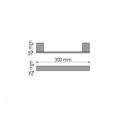 Πετσετοθήκη 30cm W30xD5.5xH2.5cm Chrome Sanco Agora 120604-30-A03