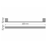 Πετσετοθήκη 60cm W60xD5.5xH2.5cm Black Mat Sanco Agora 120604-60-M116