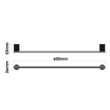 Πετσετοθήκη 60cm W60xD5.5xH3.6cm Chrome Sanco Lithos 121104-A03