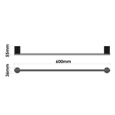 Πετσετοθήκη 60cm W60xD5.5xH3.6cm Chrome Sanco Lithos 121104-A03