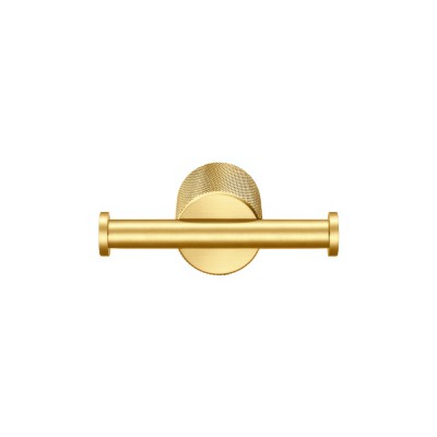 Άγκιστρο Διπλό Μπάνιου W10xD6xH3.6cm PVD Golden Brass Brushed Sanco Lithos 121118-PVD-02BR
