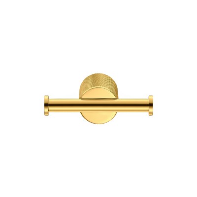 Άγκιστρο Διπλό Μπάνιου W10xD6xH3.6cm PVD Golden Brass Polished Sanco Lithos 121118-PVD-02PL