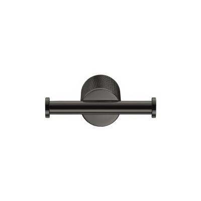 Άγκιστρο Διπλό Μπάνιου W10xD6xH3.6cm PVD Gun Metal Polished Sanco Lithos 121118-PVD-05PL