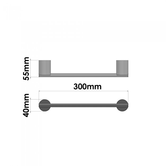 Πετσετοθήκη 30cm W30xD5.5xH4cm Black Mat Sanco Elysian 121404-30-M116