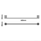 Πετσετοθήκη 60cm W60xD5.5xH4cm Mocha Mat Sanco Elysian 121404-60-M103