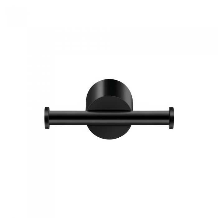 Άγκιστρο Διπλό Μπάνιου W10xD6xH4cm Black Mat Sanco Elysian 121418-M116