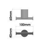 Άγκιστρο Διπλό Μπάνιου W10xD6xH4cm Cement Gray Mat Sanco Elysian 121418-M104
