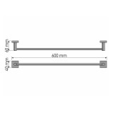 Πετσετοθήκη 60cm W60xD6xH4cm Chrome Sanco Tempo 14004-A03