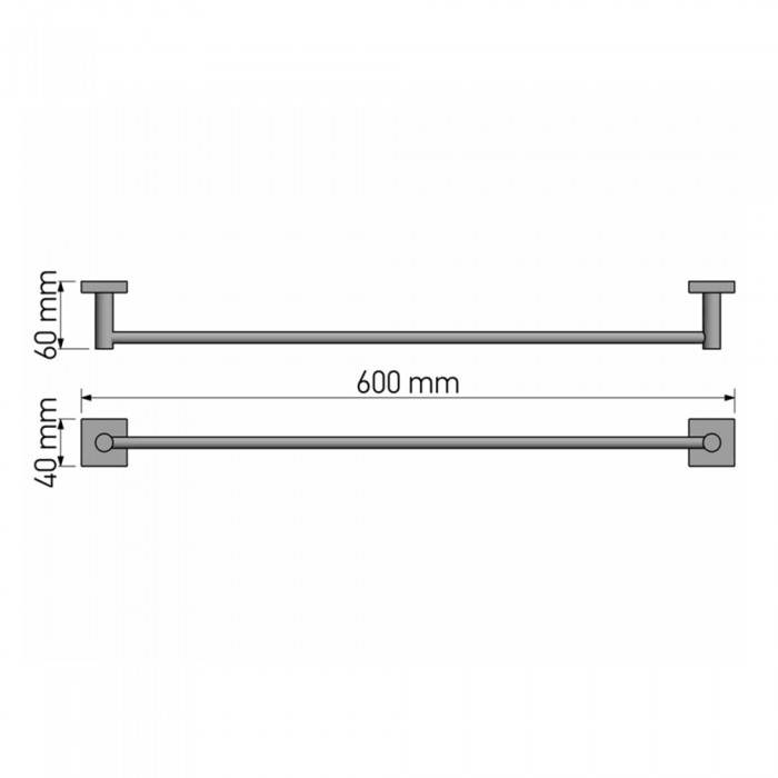 Πετσετοθήκη 60cm W60xD6xH4cm Chrome Sanco Tempo 14004-A03