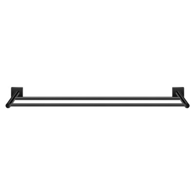 Πετσετοθήκη Διπλή 60cm W60xD11xH4cm Black Mat Sanco Tempo 14005-M116