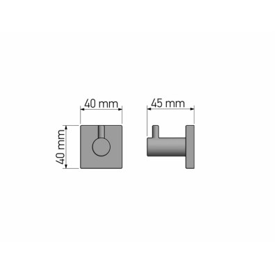 Άγκιστρο Μονό Μπάνιου W4xD4.5xH4cm Black Mat Sanco Tempo 14008-M116