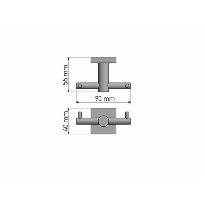 Άγκιστρο Διπλό Μπάνιου W9xD5.5xH4cm Chrome Sanco Tempo 14068-A03