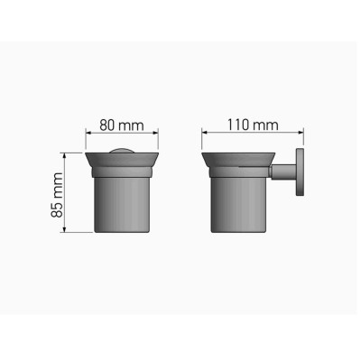 Επιτοίχια Ποτηροθήκη W8xD11xH8.5cm Chrome Sanco Twist 14301-A03