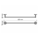 Πετσετοθήκη 60cm W60xD6xH5cm Chrome Sanco Twist 14304-A03