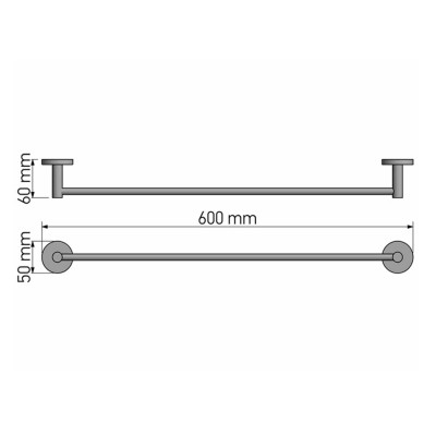 Πετσετοθήκη 60cm W60xD6xH5cm Chrome Sanco Twist 14304-A03