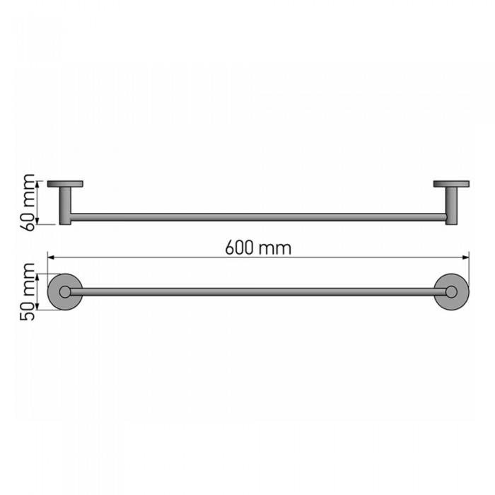 Πετσετοθήκη 60cm W60xD6xH5cm Chrome Sanco Twist 14304-A03