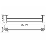 Πετσετοθήκη Διπλή 60cm W60xD11xH5cm Black Mat Sanco Twist 14305-M116