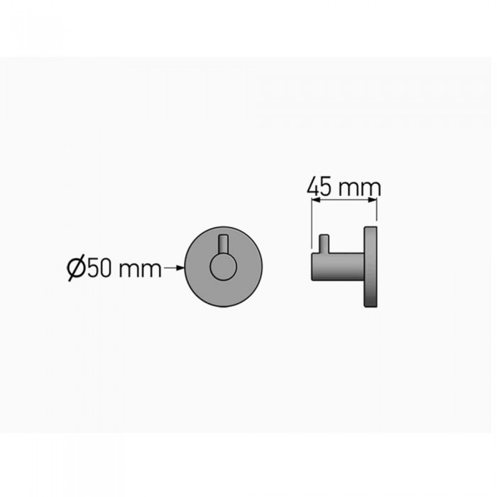 Άγκιστρο Μονό W5xD4.5xH5cm Black Mat Sanco Twist 14308-M116